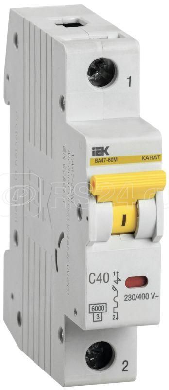 Автом. выкл. ВА 47-60M 1р 40А  6кА С IEK