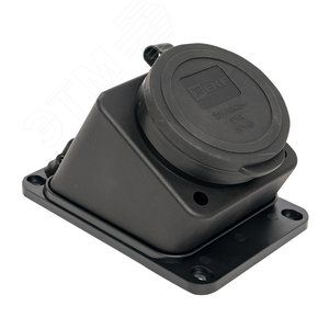 Розетка настен. каучук наклоная IEK чёрная 380В 3Р+РE 32А IP44