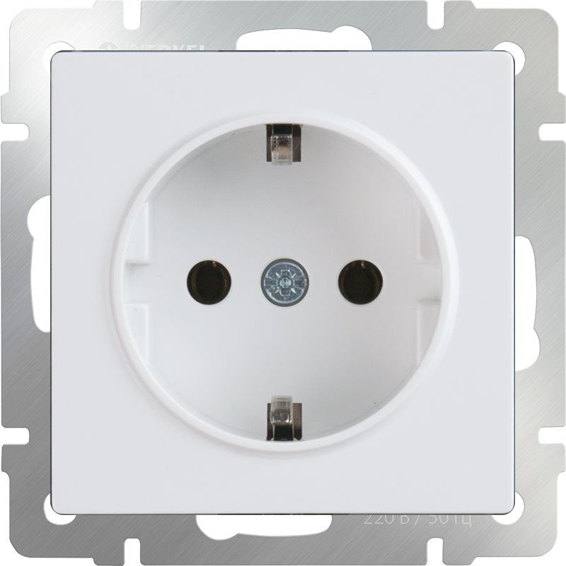 Розетка СУ с/з 1м Werkel белая WL01-SKG-01-IP20 1171001