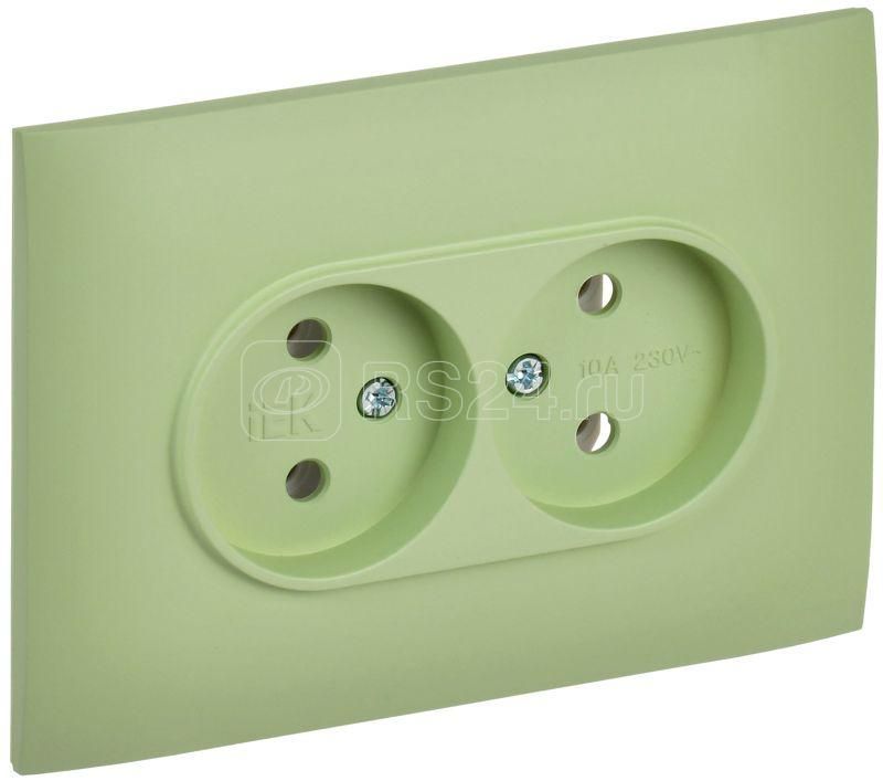 Розетка 2-м SKANDY 10А б/з SK-R10G мятный IEK