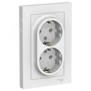 Розетка СУ c/з 2м ATLASDESIGN бел б/шторки ATN000124