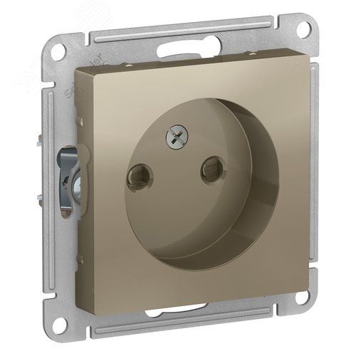Розетка СУ б/з 1м ATLASDESIGN 16А механизм шампань
