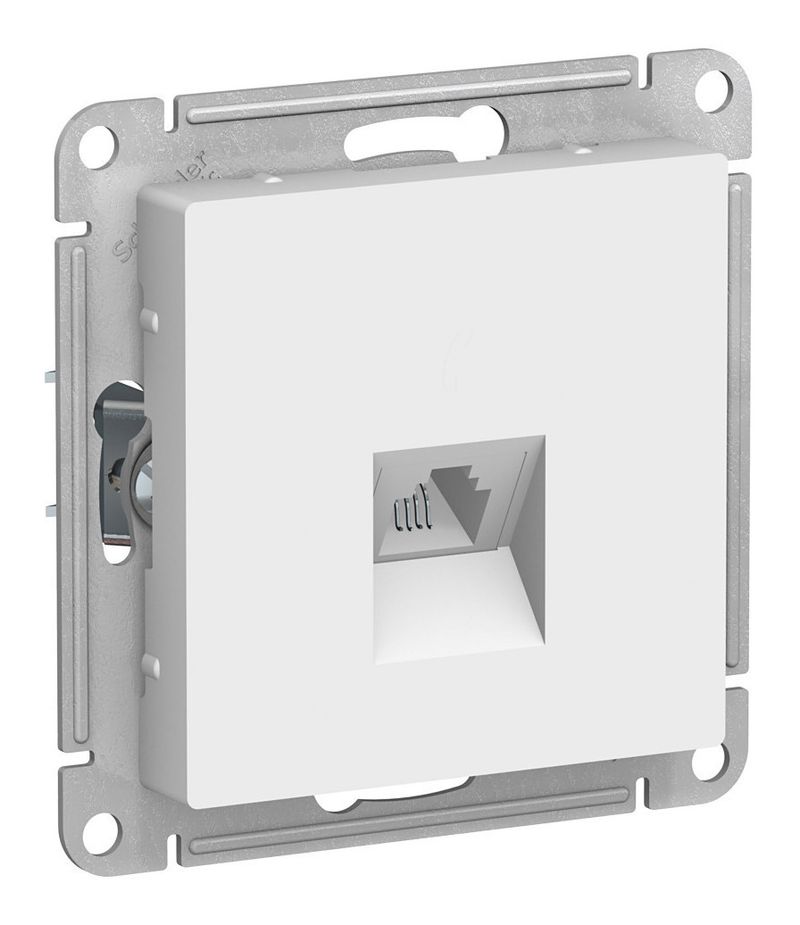 Розетка телефон. ATLASDESING RJ11 механизм белый