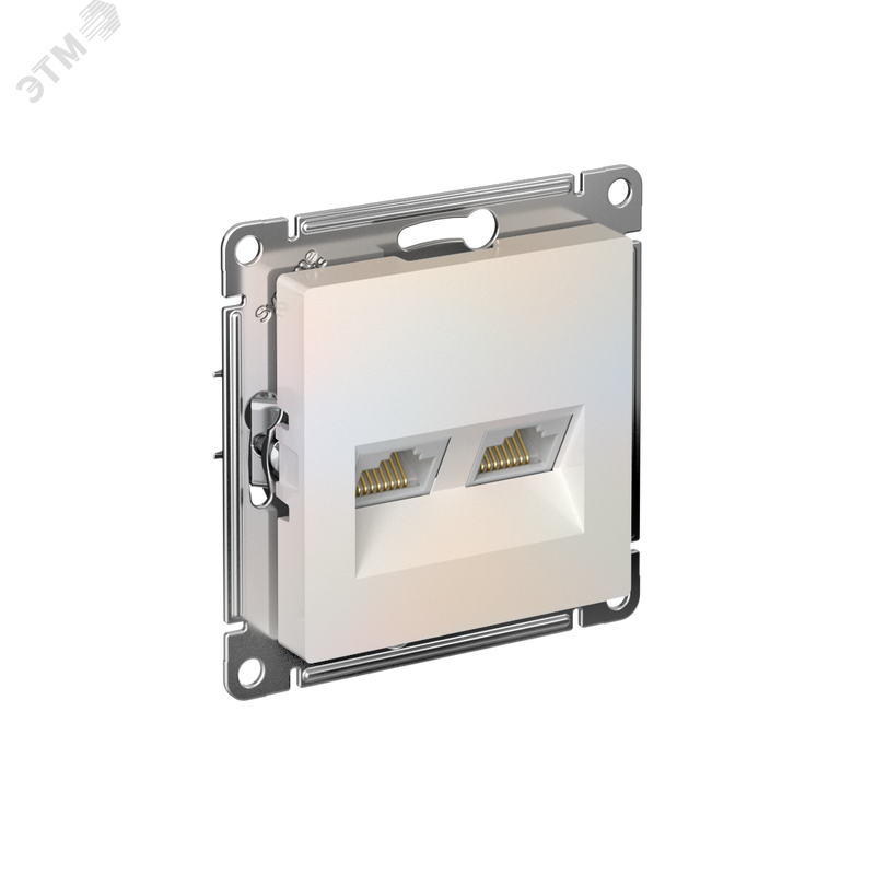 Розетка ATLASDESIGN двойная компьютер RJ45+RJ45 5E мех жемчуг