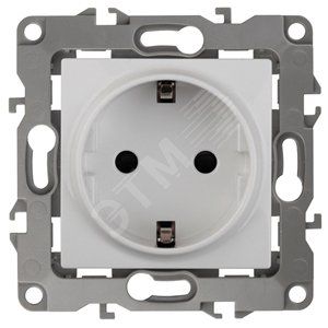 Розетка 2P+E Schuko, 16A-250В, Эра12, белый,  Б0014675 ЭРА