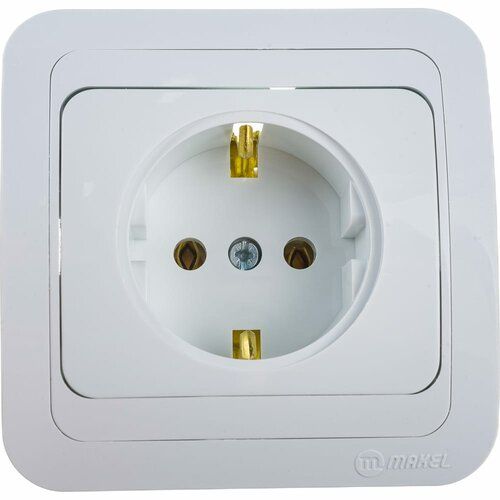 Розетка СУ 1/з 1м  Makel Mimoza белая 12008 