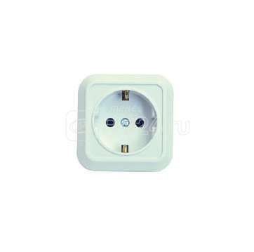 Розетка ОУ c/з 16А IP20 квадрат. бел. Makel