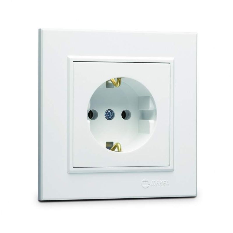 Розетка СУ с/з 1м  Makel Karea бел. 56001008