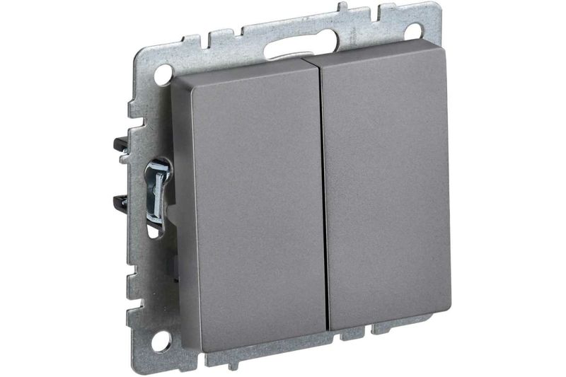 Выключатель СУ IEK BRITE 2кл. сталь 10А ВС10-2-0-БрС 