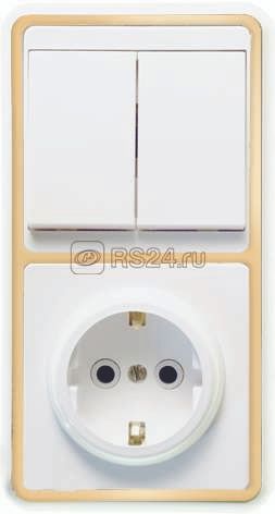 Блок СУ БЭЛЛА золот роз б/з.+выкл 2кл. БКВР-032