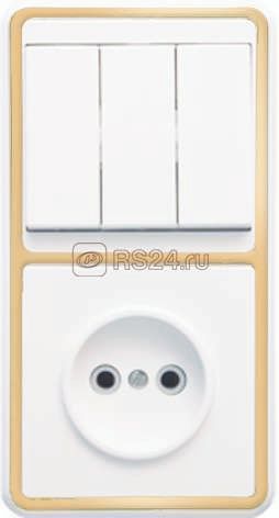 Блок СУ БЭЛЛА золот роз б/з.+выкл 3кл. БКВР-039 Кунцево