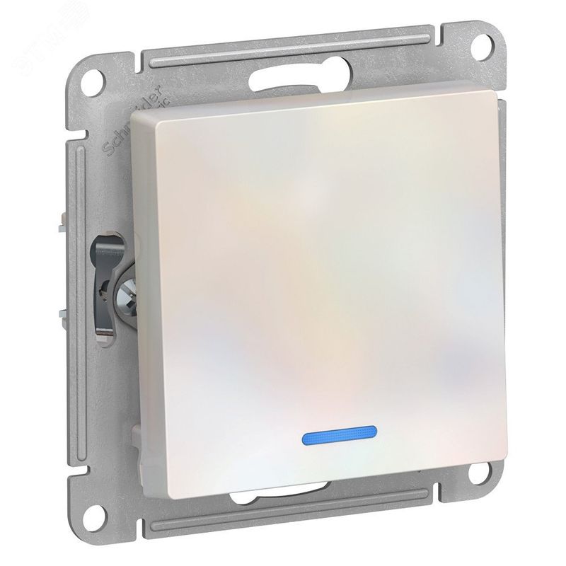 Выкл 1кл ATLASDESIGN с подсв.сх 1а 10АХ мех жемчуг Systeme Electric