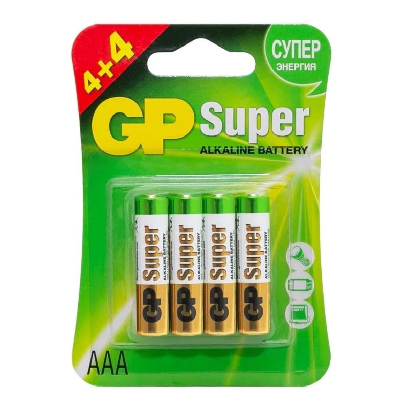 Батарейка мезинчиковая GP LR03/BL4 AAA Super Alkaline 