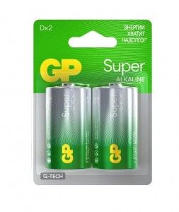 Батарейка д/газ.колонок GP LR20/D/BL2  Super Alkaline бочка ШТУЧНО