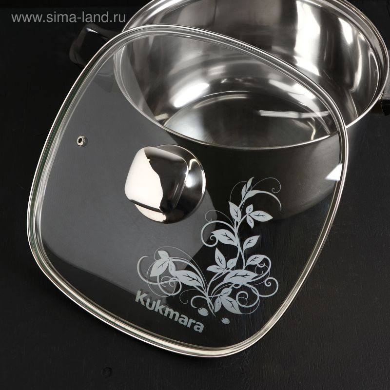 Крышка д/сковороды и кастрюли стекло,квадрат, 28см