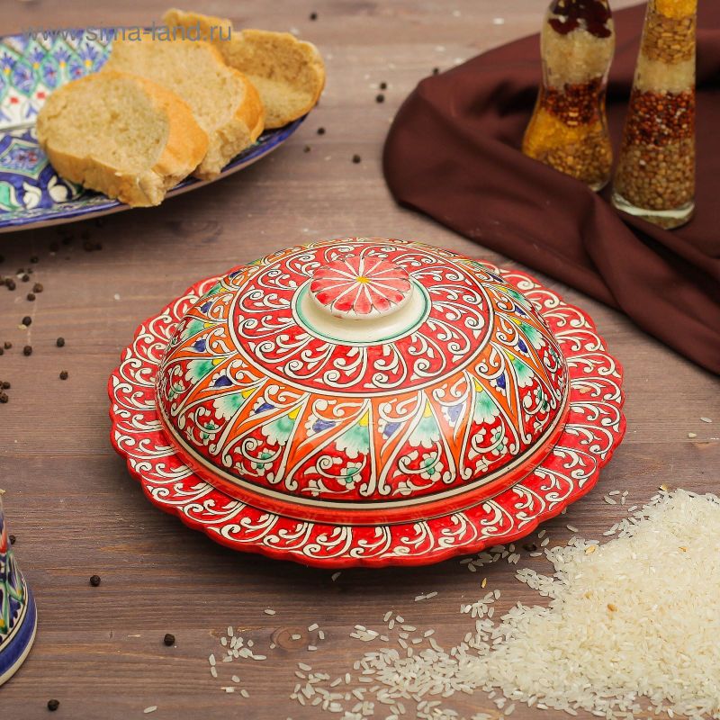 Блинница "Цветы" 24 см красный 