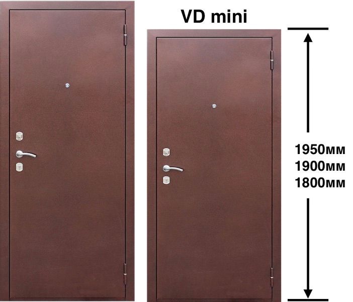 Дверь стальная VD (mini80мм) метал/метал(960L)1,8м