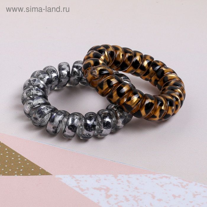 Резинка д/волос "Пружинка" пятнистая, 3,5см, микс