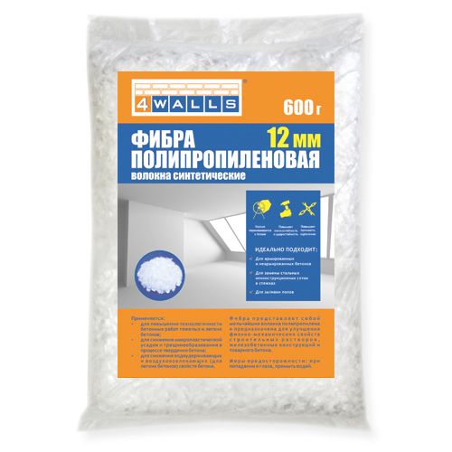 Фиброволокно добавка д/бетона  12мм 600гр  119809
