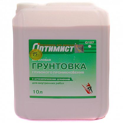 Грунтовка "Оптимист" G103 д/внутр и нар 10л зелен эт