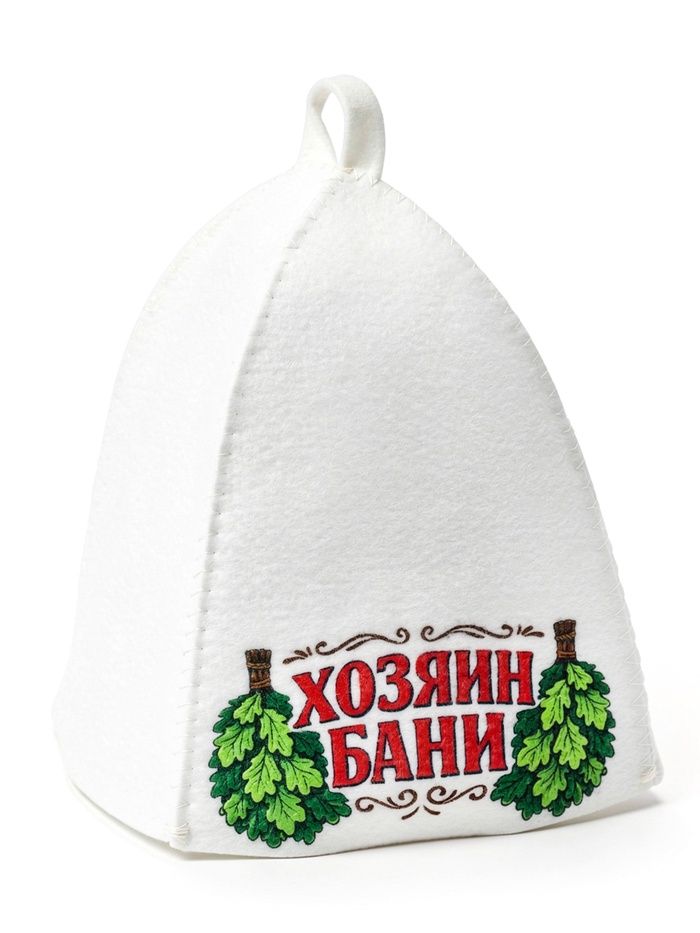 Шапка для бани и сауны «Хозяин бани», полиэфир белая