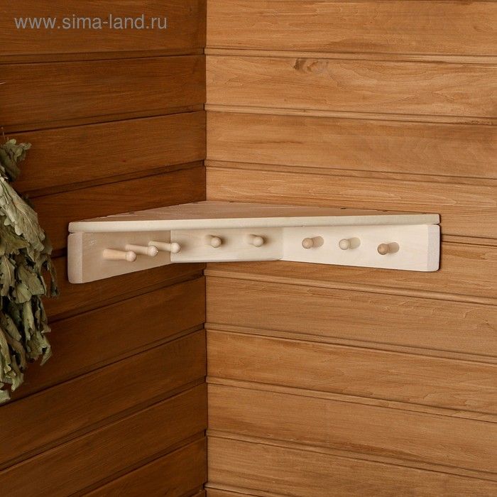 Полка-вешалка угловая "Соната" 8 кр, 40*40*9см 