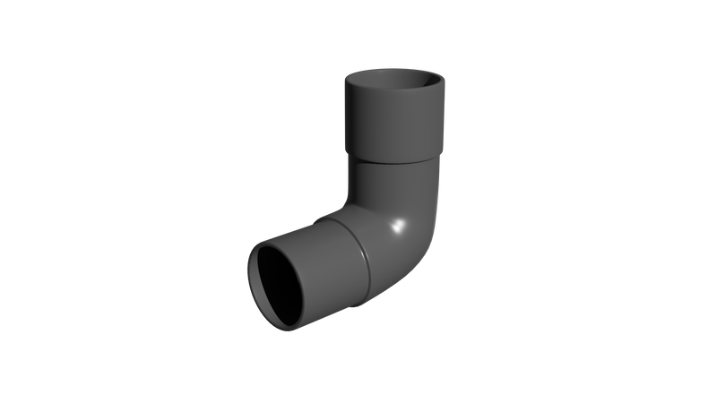 Колено трубы 76*102 Графит (ПЭ-7024)