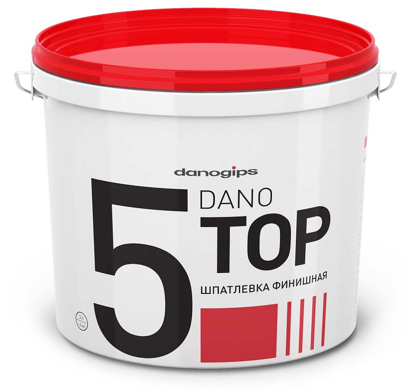 Шпатлевка Даногипс TOP 5 финишная 3л-5кг  