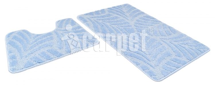 Коврик д/ванны и туал SHAHINTEX ICARPET 50*80+50*40 001 голубой 11