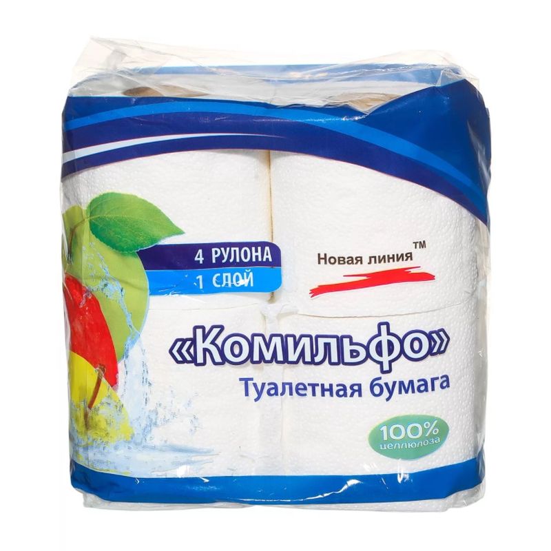 Бумага туалетная "Комильфо", 4шт, белая