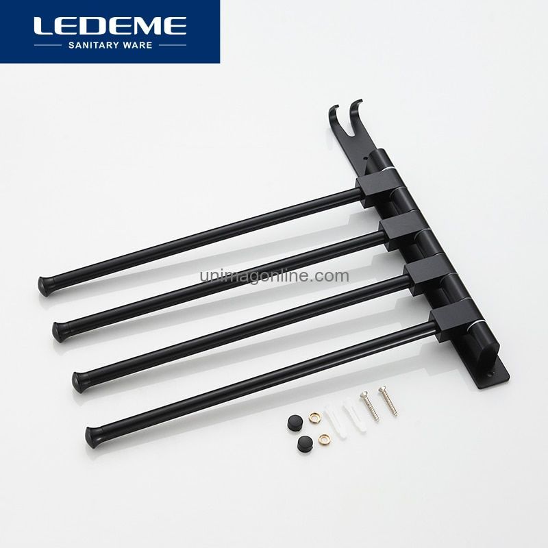 Полотенцедержатель LEDEME поворот 4-й 5514L черный
