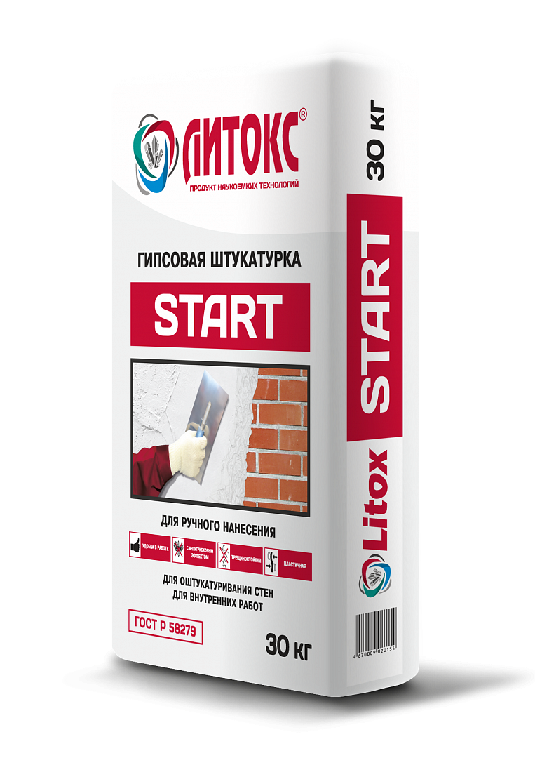 Штукатурка Литокс Start гипсовая 30кг (аналог Теплон) 