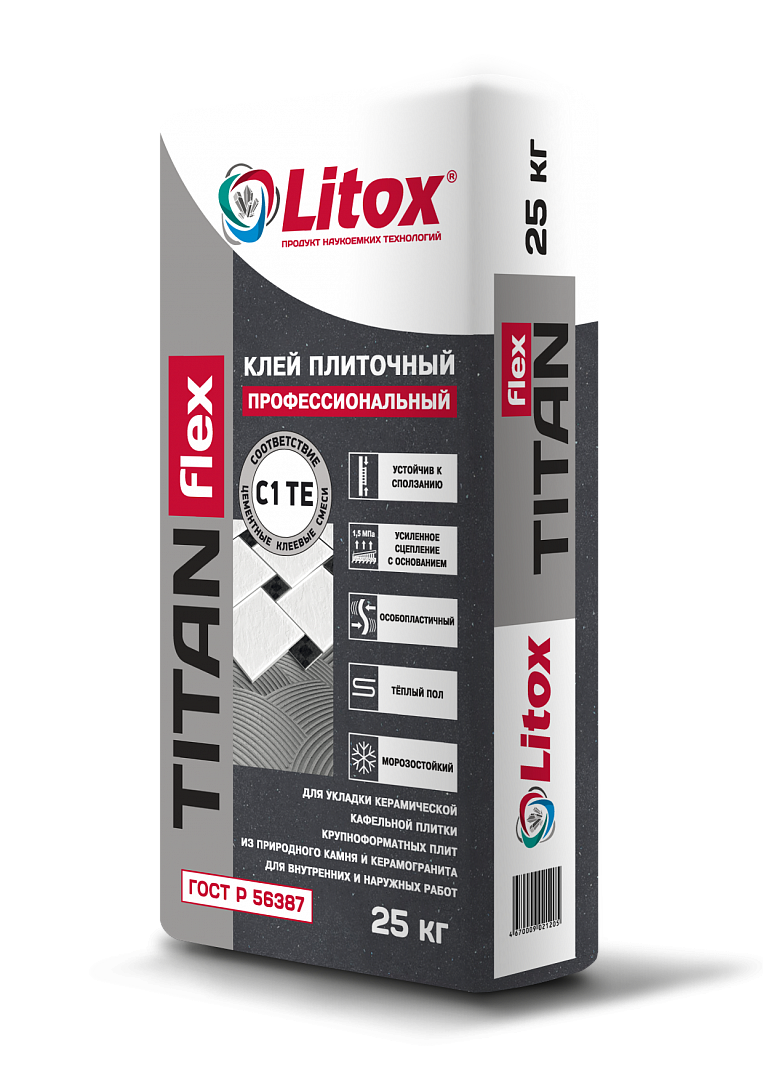 Клей плиточный Литокс Titan-FLEX 25кг (новинка) 