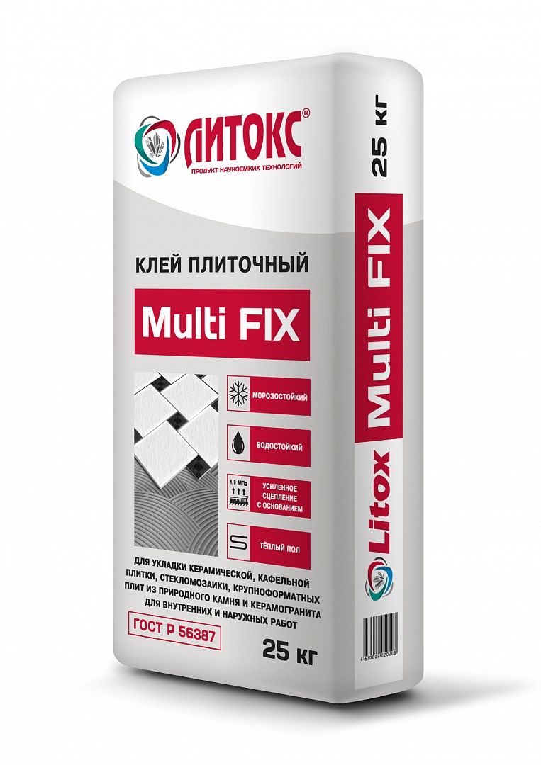 Клей плиточный Литокс Multi-FIX 25кг (аналог Юнис-Черный) 5бой