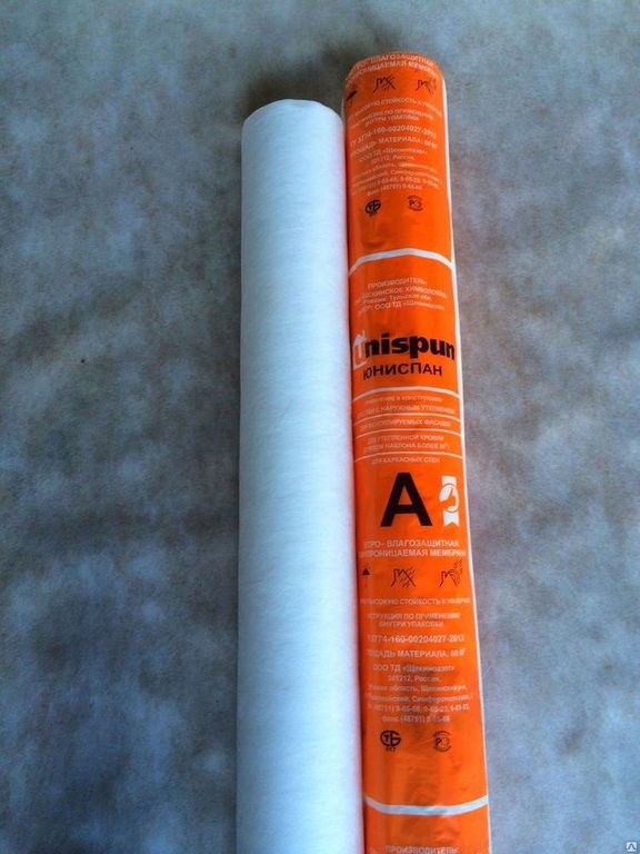 Мембрана ветрозащитная паропрониц. UNISPUN"А" (LIGHT)(1,6м*18,75м) 30м2 Юниспан