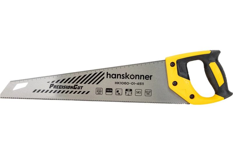Ножовка Hanskonner по дер 450мм,11-12TPI, 3D зуб.