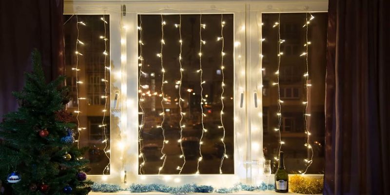Гирлянда на окна 2*3м Crystal christmas.