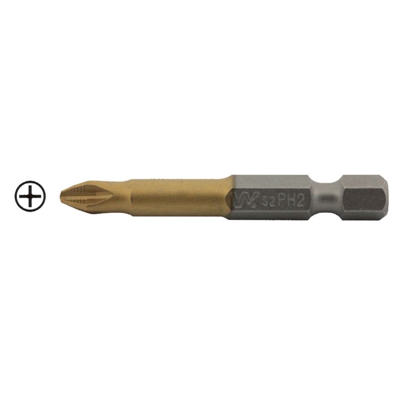 Насадки WP PH2 50 (10шт) Tin half-желтые/