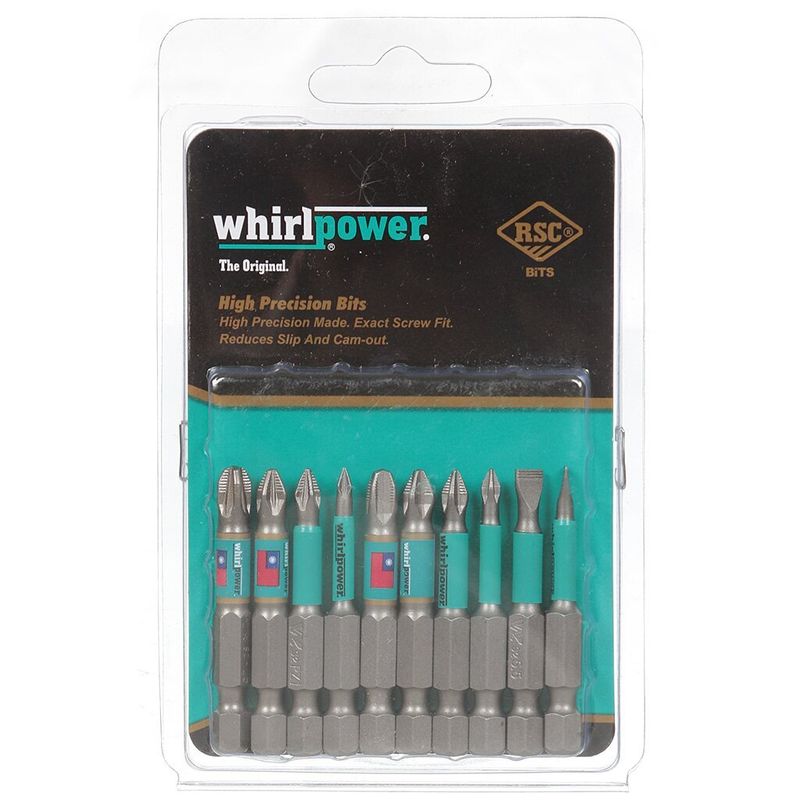 Набор бит Whirlpower ассорти 10шт (Ph, Pz, Sl) 50мм 