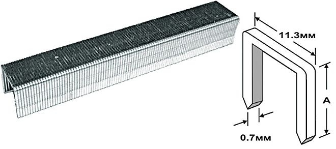 Скобы для степлера закал (тип 53)  14 мм, 1000 шт.   КУРС