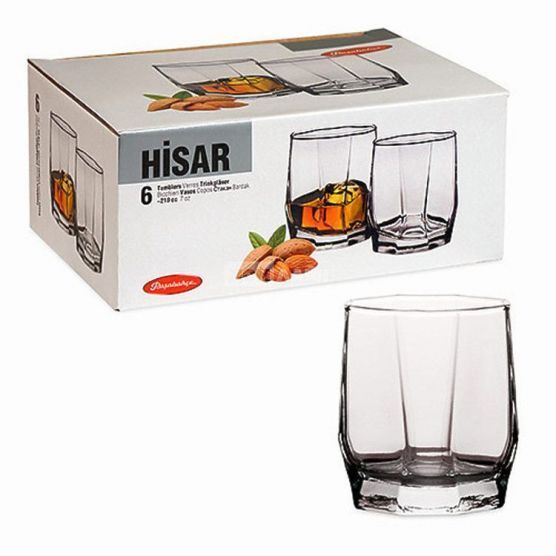 Набор стаканов д/виски PASABAHCE "HISAR" 42856B 195мл 6шт/уп