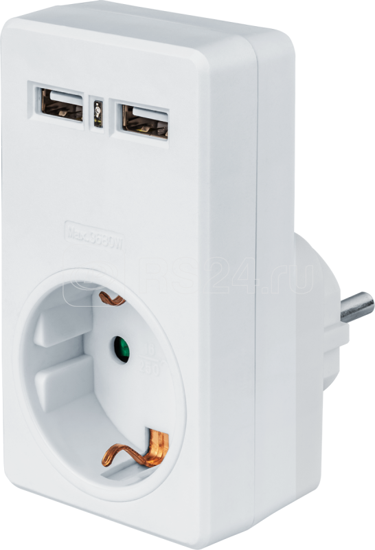 Сет. Адаптер NAD-USB02-1E-C-WH с/з 1 гн. USB2.1A Navigator Group