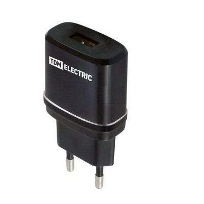 Зарядное устройство TDM сетевое CЗУ3 2,1А 1 USB черный