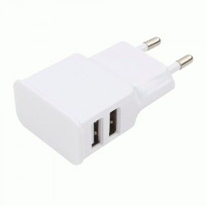 Сетевой адаптер 2USB белый  220V-5V МРЗА-РС-11