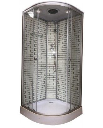 Душ. кабина ДАНА-31К 90*90*215 низ.под. белый кирпич