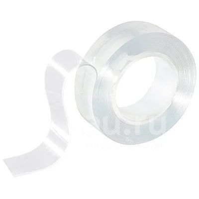 Лента клеящ 2-стор 20мм*3м многораз. прозрачная акрил