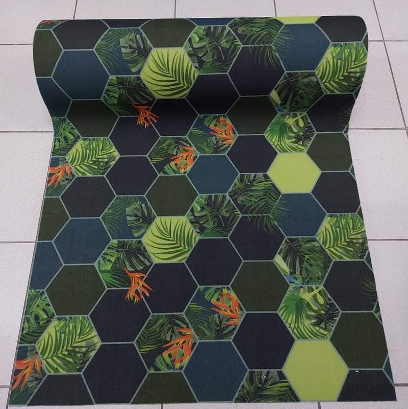 Коврик-дорожка SHAHINTEX Digital Print 80*1000 куб сине-зеленый