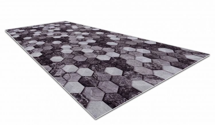 Коврик-дорожка SHAHINTEX Digital Print 80*1500 (13) Куб серый с зол