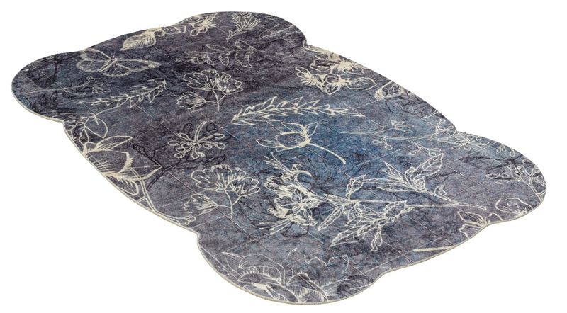 Коврик-дорожка SHAHINTEX Silk Photoprint (01) 118*1500 флора серо-бежевая