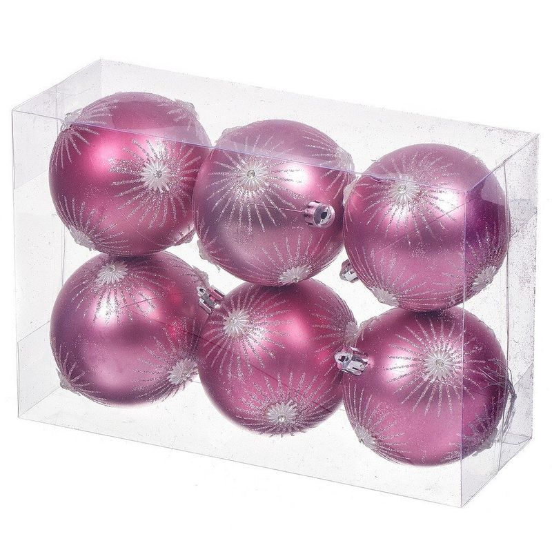 Елочные укр.набор 6шт 8см rose pink SYQB-012191  